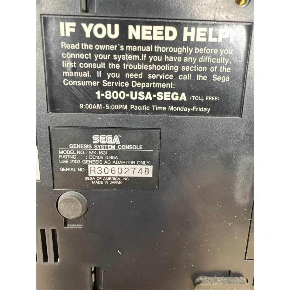 Sega Genesis Model 2 Console Untested no power cord